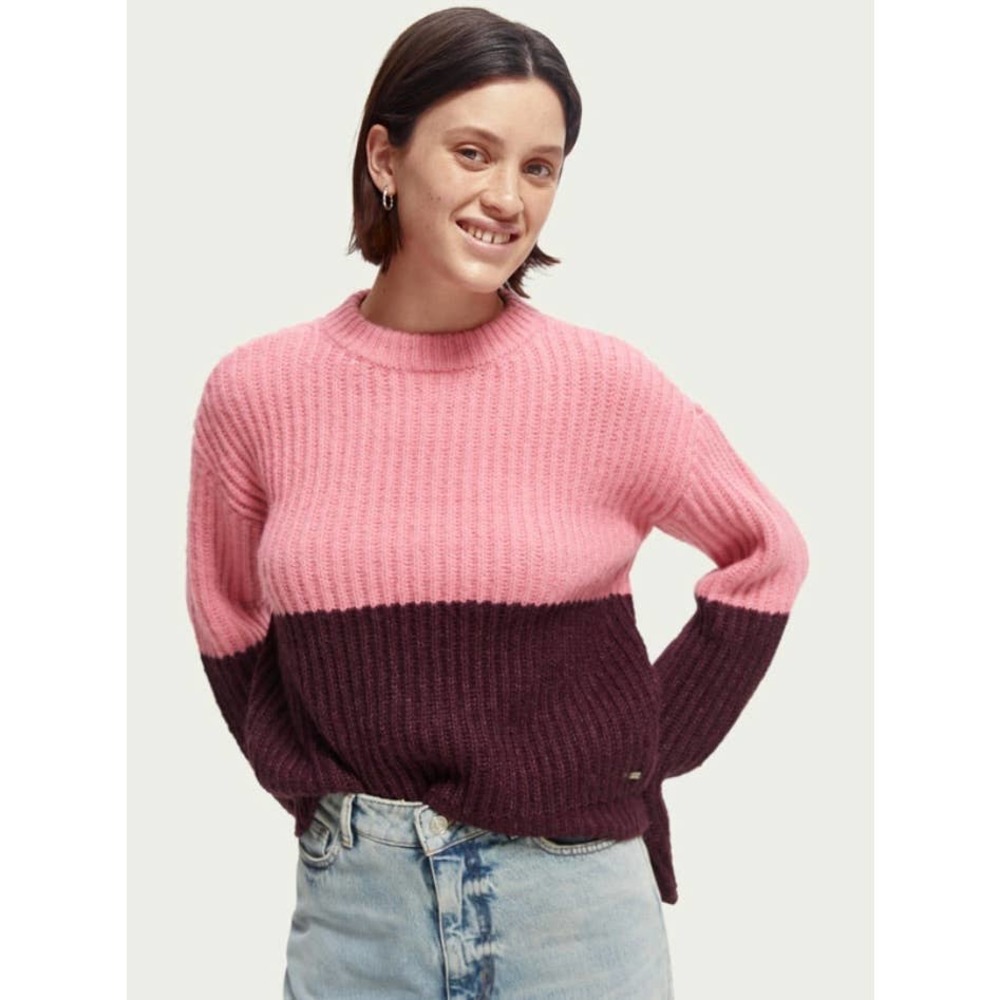 NWT Scotch & Soda Chunky Knit Color Block Sweater Large